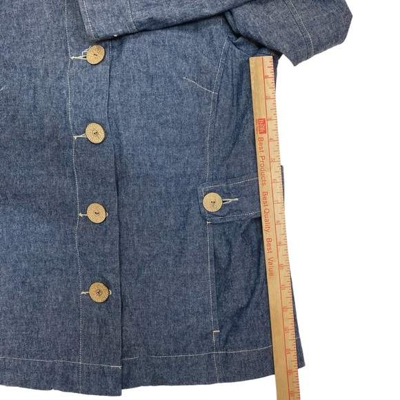 City Blues by Koret Jacket Small Denim Chambray Blue Large‎ Buttons Shacket - Picture 14 of 16